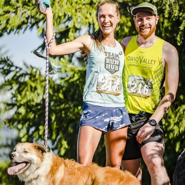 Dr. Mike Robsinson PT pictured on the right with his wife Rachel (left) and their dog Poppy. 